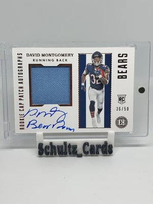 2019 Panini Envelopado RARO BEAR DOWN /50 David Montgomery RPA RC Rookie Patch AUTO - Imagem 1 de 4