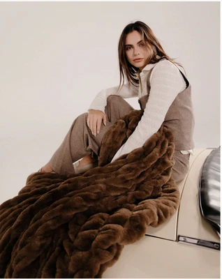 The Lola Blanket DRIFTWOOD NEW NEW  IN Bag SEALED Luxury Cozy - Image 1 of 2