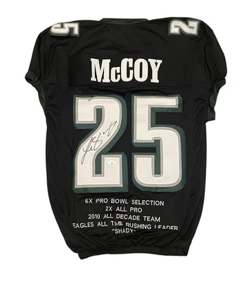 Camiseta firmada por LeSean McCoy Philadelphia Eagles autografiada automática JSA  Foto 1 de 2
