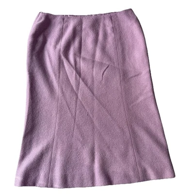 Escada Skirt Virgin Wool Angora Cashmere Lilac Lavender 40 US 8 Pencil Lined - Image 1 of 4