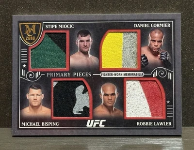 2016 Topps UFC Museum Fighter Worn Quad Relic Miocic Bisping Cormier Lawler /25 - Image 1 of 2