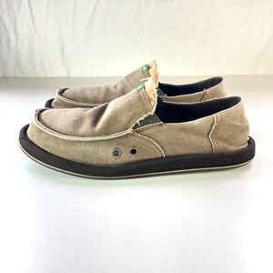 Sanuk Shoe Mens 10 Hidden Pick Pocket Slip On Frayed Foam Odor Absorbing Loafer - Picture 1 of 14