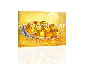 Still Life Basket Of Apples-Van Gogh - CANVAS OR PRINT WALL ART - Picture 1 of 2