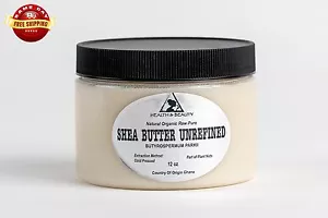 SHEA BUTTER UNREFINED IVORY WHITE ORGANIC RAW COLD PRESSED GRADE A GHANA 12 OZ - Picture 1 of 12