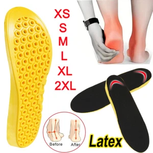 Latex Orthotic Shoe Insoles Heel Arch Support Plantar Fasciitis Flat Feet Sports - Picture 1 of 17