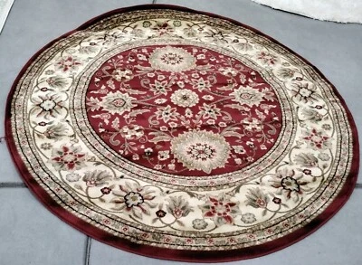 RED / IVORY 6' X 6' RD Damaged Binding Rug, Reduced Price 1172757778 LNH212F-6R - Image 1 of 4