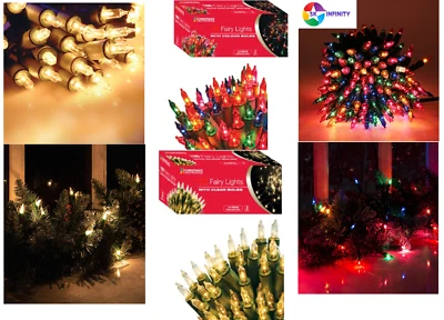 Clear or Multi Coloured Bulb Christmas Fairy Tree Lights Xmas Party Decoration - Image 1 of 4