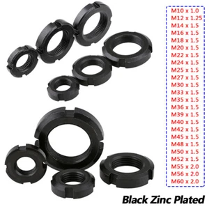 M10 to M60 Metric Steel Slotted Round Nuts Locknuts Retaining Nuts for Bearings - Picture 1 of 7