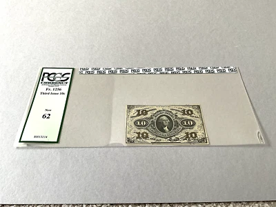 U.S. 10 Cents - Third Issue Fractional Currency FR-1256 1863  PCGS 62 - Image 1 of 4