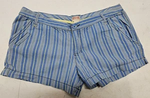 Mossimo Juniors Size 7 (32x3)  Blue Striped Shorts Summer Shorts - Picture 1 of 6