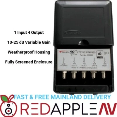 WOLSEY 4 Way WFAV 425 LTE + PSU Masthead Amplifier FREE Postage - Image 1 of 2