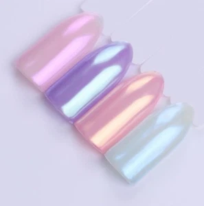 Mermaid Nail CHROME Aurora Powder Shimmer Unicorn Laser Nails Art Decoration - Picture 1 of 24