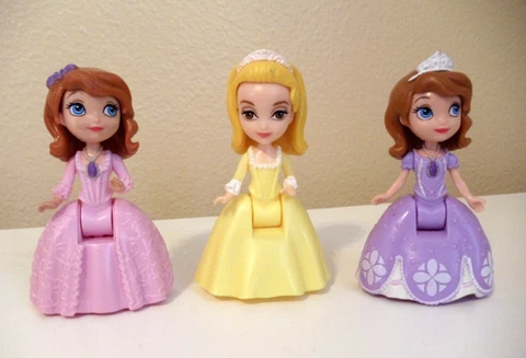 Disney Princess Sofia and Friends Figures 3" Folding Mini Dolls Lot of 3 Mattel Cover