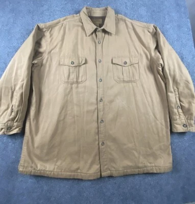 St. John’s Bay Fleece Lined Button Down Shirt Heavy Shacklet Brown Men’s 3XL - Image 1 of 4