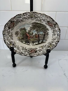 Johnson Brothers Bros MILL STREAM Brown Oval Serving Bowl 9” - Picture 1 of 11