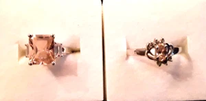 Pink Stone fashion jewelry rings: Set of 2 / Size 5.5 and 10 - Picture 1 of 8