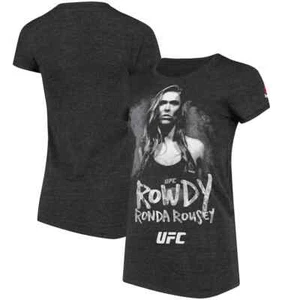 Ronda Rousey UFC Reebok Women's Weigh In Rowdy Heather Black T-Shirt Medium M - Picture 1 of 24