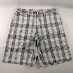 Paradise Collection Blue White Plaid Chino Shorts Mens Size 32 - Picture 1 of 6