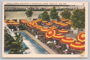Außen Restaurant Terrasse im Rockefeller Center Radio City New York Postkarte - Bild 1 von 2