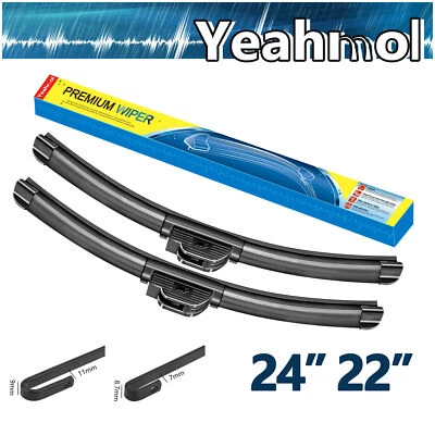 Yeahmol 24" 22" Fit For Chrysler LHS 2001-99 1997 1994 Bracketless Wiper Blades - Image 1 of 4