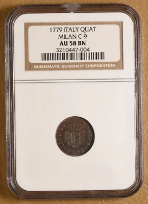 1779 Milan Italy Quattrino C-9 NGC AU58BN - Image 1 of 4