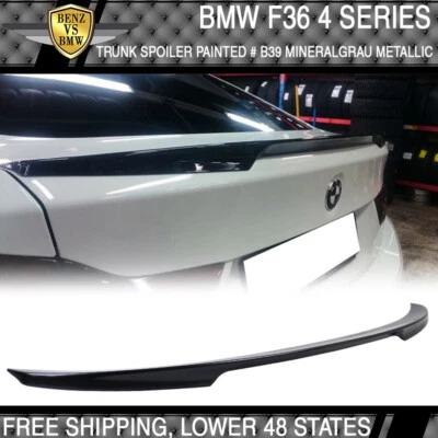 Fits 15-20 F36 4 Series Rear Trunk Spoiler Painted # B39 Mineral Grey Metallic Foto 1 de 4