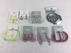 Costume Fashion Earring Lot 8 Dangle Hoop Stud Drop Post Bead Novelty Jewelry - Picture 1 of 4