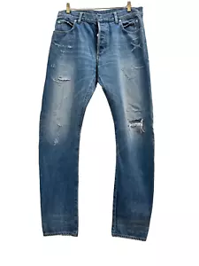 Balmain Mens Slim Faded and Distressed Blue Jeans Resized 34 - Picture 1 of 14