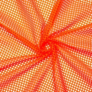 Neon Orange King Mesh Athletic Uniform Jersey Fabric - 60" Wide - Large Holes - Picture 1 of 5