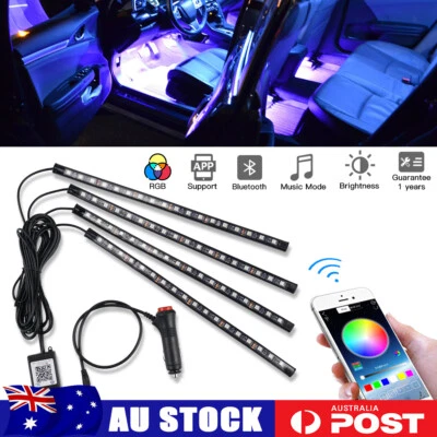 4X 72LED RGB Car Interior Footwell LED Strip Lights APP Music Control For Toyota - image 1 of 4