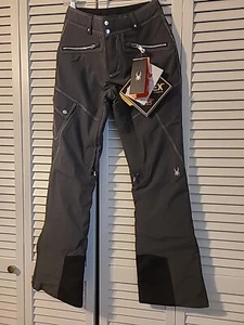 NWT Women's Spyder Gore-Tex Snow Ski Pants 'Me Pant' Size 6 Gray Black - Picture 1 of 16