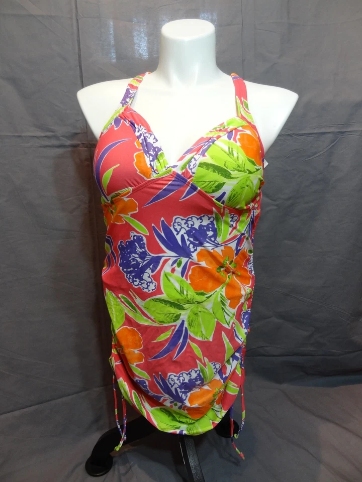 Lane Bryant copa forrada sin cables traje de baño tankini camiseta de baño talla 14 Foto 1 de 4