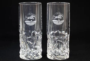 Pair of TIFFANY & CO. Crystal Rock Cut Highball Glasses THE OLYMPIAN (KMT) - Picture 1 of 9