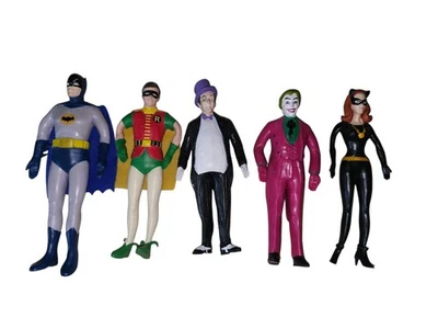 Batman Clásico Flexible Batman, Joker, Catwoman, Robin Figura Lote de 5-NJ Croce  Foto 1 de 4