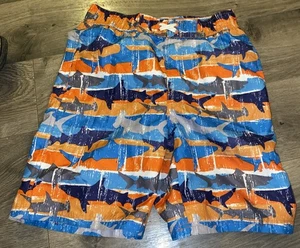 Swim Suit OT Revolution Boys Sharks Colorful Swim Trunks Board Shorts M 8/10 EUC - Picture 1 of 8