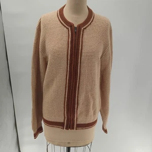 Vintage Campus Expressions Virgin Orlon Clingy Ribbed Knit Striped Sweater M - Picture 1 of 10