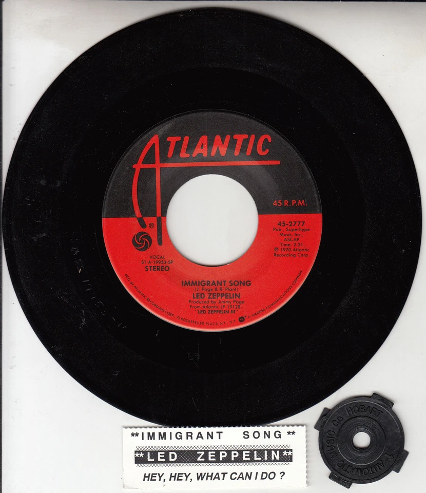 LED ZEPPELIN Immigrant Song & Hey Hey What Can I Do? 7" 45 rpm vinyl record NEW - Image 1 of 1