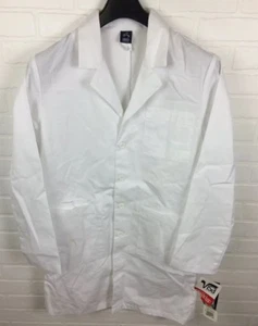 Barco Uniforms Small Unisex 39” Long Sleeve Button Up Lab Coat White #7423 - Picture 1 of 9