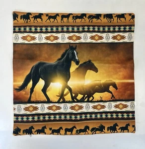 Pair NEW Pillow Covers Aztec Native Horses Western 17x17 Zip Closure. Colorful - Picture 1 of 8