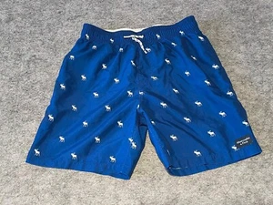 Abercrombie Fitch Shorts/Swimtrunks Child's Size 13/14 Blue Moose pattern - Picture 1 of 13