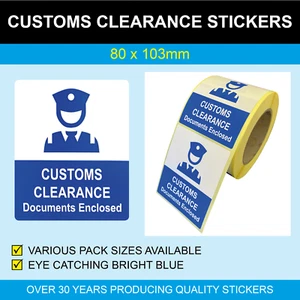 Customs Clearance Documents Enclosed Stickers / Labels 103 x 80mm - Picture 1 of 3