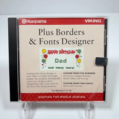 Husqvarna Viking Plus Borders & Font Designer Software CD for Windows 412576801 - Image 1 of 4