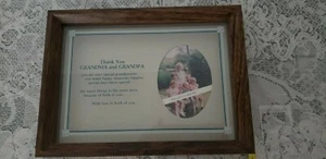 GRANDPARENTS "THANK YOU" SHADOW BOX STYLE PICTURE WOOD FRAME - HOLDS 5x7 PHOTO - Picture 1 of 11