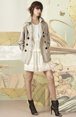 BURBERRY London Drop Waist Cotton White Voile Dress Womens size 12 L NEW $798 - Image 1 of 4