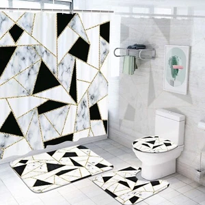 Get Naked Shower Curtain Bathroom Rug Set Bath Mat Non-Slip Toilet Lid Cover - Picture 1 of 13