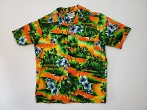 Vintage Hukilau Fashions Neon Tropical Hawaii Men's Shirt Large 1950s-1960s - Picture 1 of 5