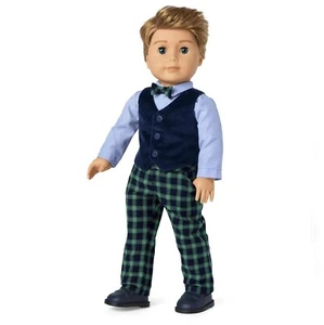 American Girl Janie & Jack Tartán Traje a Cuadros para Niño Muñeca Nuevo En Caja - Imagen 1 de 1