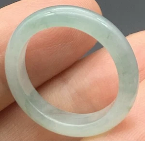 Video Certified Icy Green A Jadeite Jade Round Circle Ring NO. 6.5 # 419006 - Picture 1 of 6