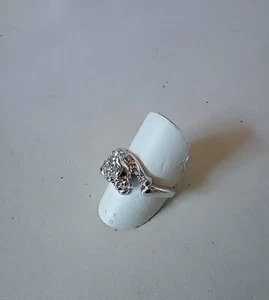 ANELLO  donna   argento 925  con   Leone +  zirconi - Foto 1 di 4