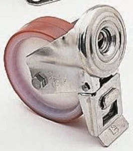 Lag HEAVY DUTY STEM SWIVEL CASTOR w/Brake 150mm 250kg PUR Tyre, Plain Bore - Picture 1 of 1